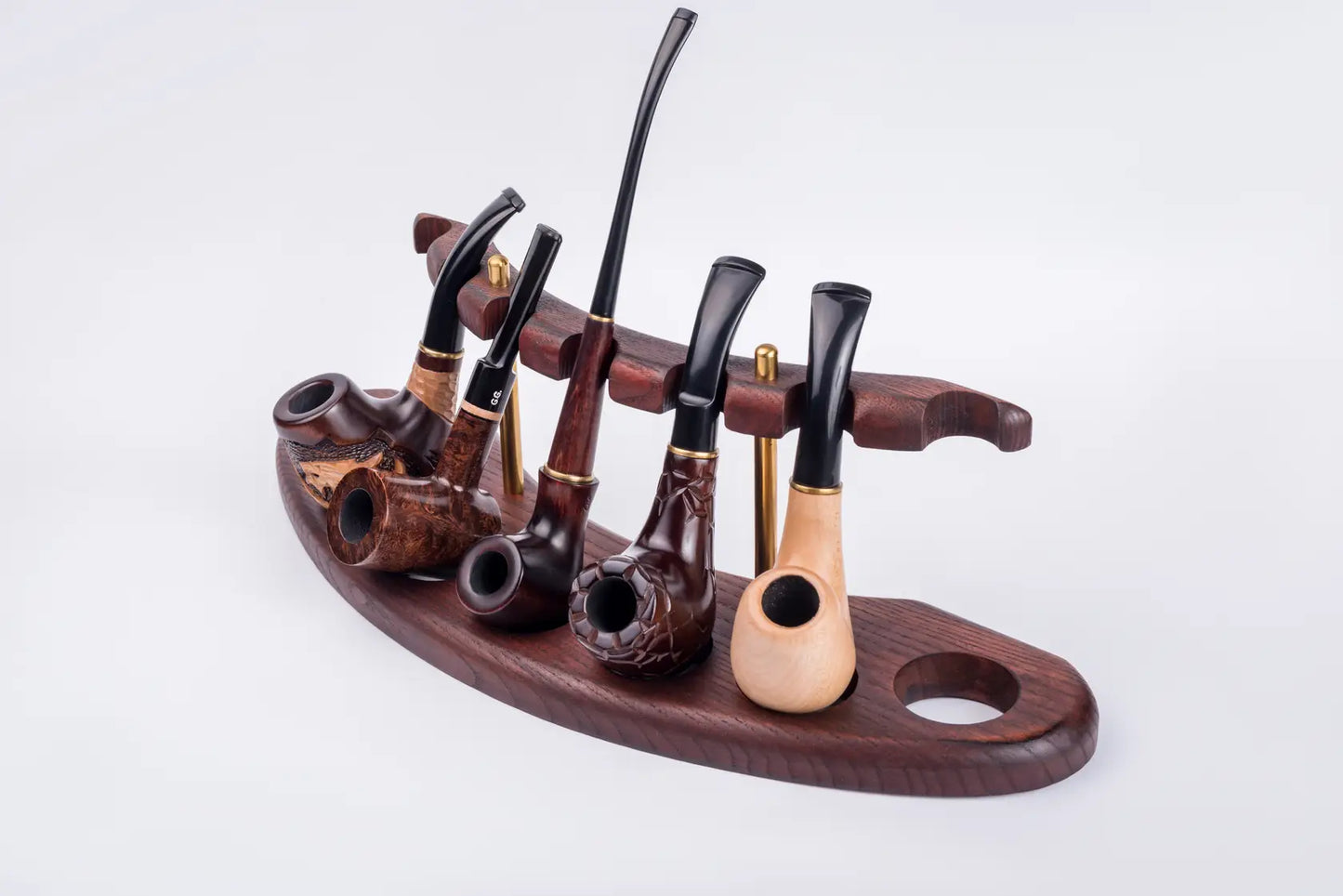 Wooden Tobacco Pipe Stand - ARCH VII - For 7 Tobacco Pipes, Handmade from Solid Wood
