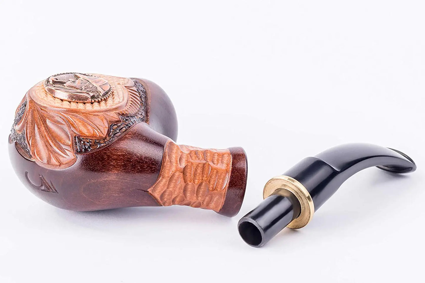 Tobacco Pipe, Collectable Series, Hand Carved, Fits 9mm filter (Holmes, Metal)