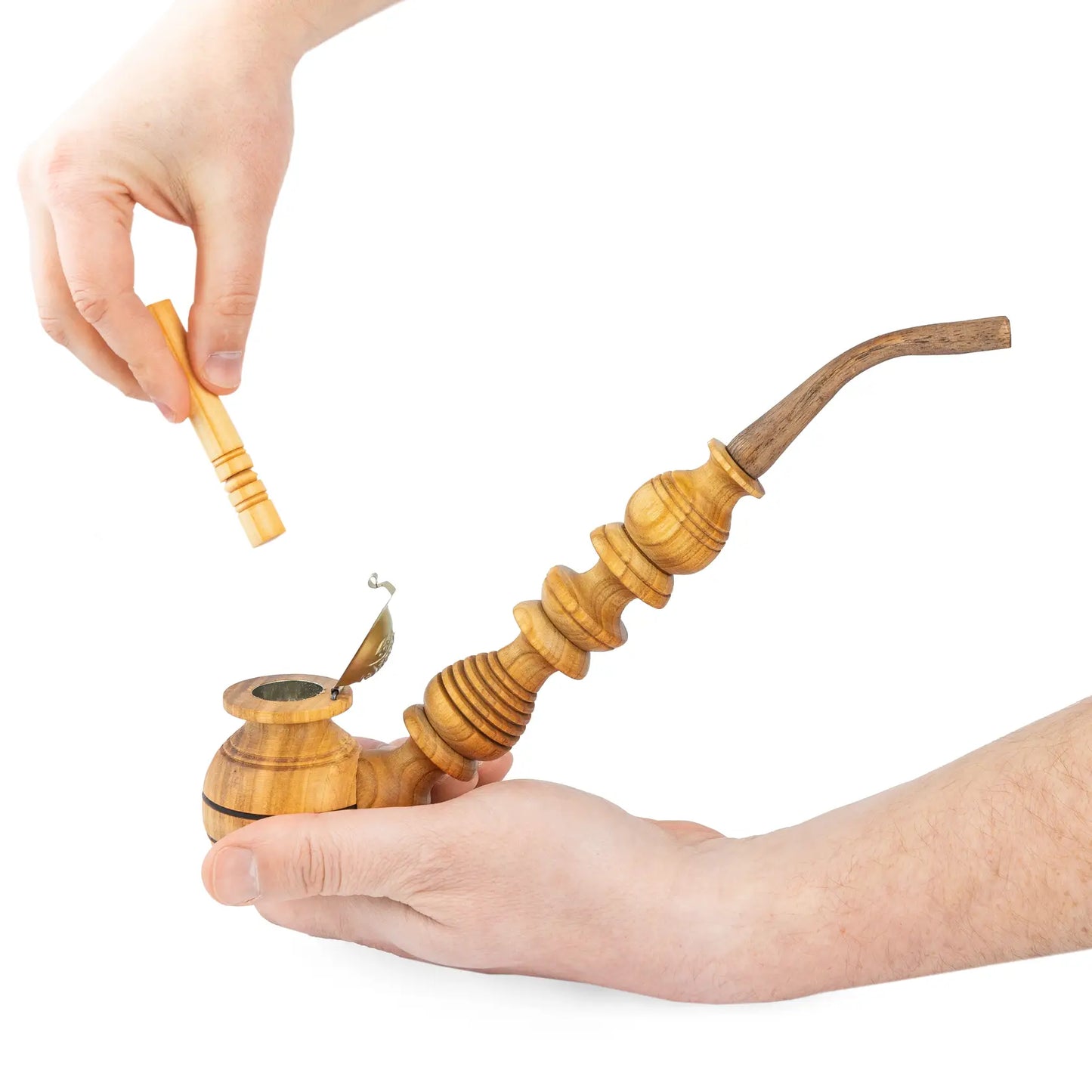 Pipas de tabaco, Juego de 3, Forma clásica, Hechas a mano con madera natural