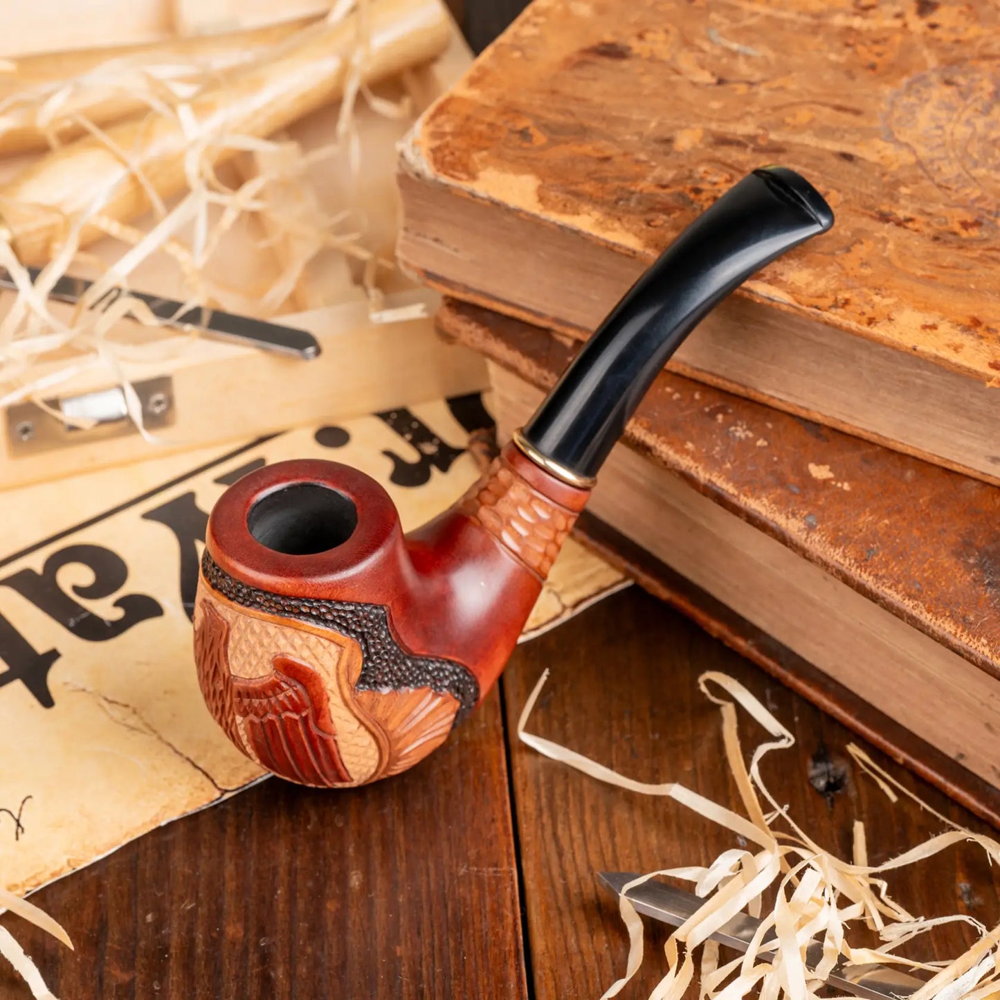 Tobacco Pipe, Collectable Series, Hand Carved, Fits 9mm filter (German Eagle)