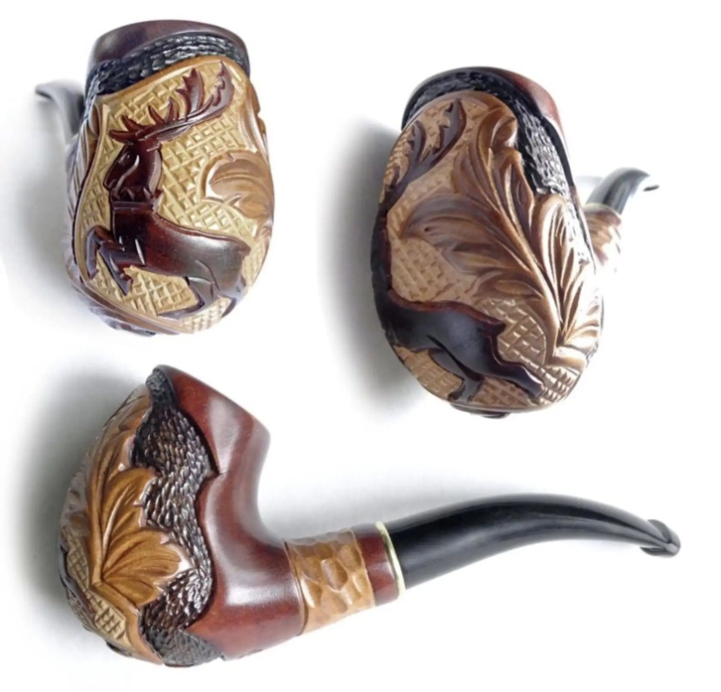 Tobacco Pipe, GOT Collectable Series, Hand Carved, Fits 9mm filter (Deer)