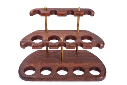 Wooden Tobacco Pipe Stand - ARCH IX - For 9 Tobacco Pipes, Handmade from Solid Wood