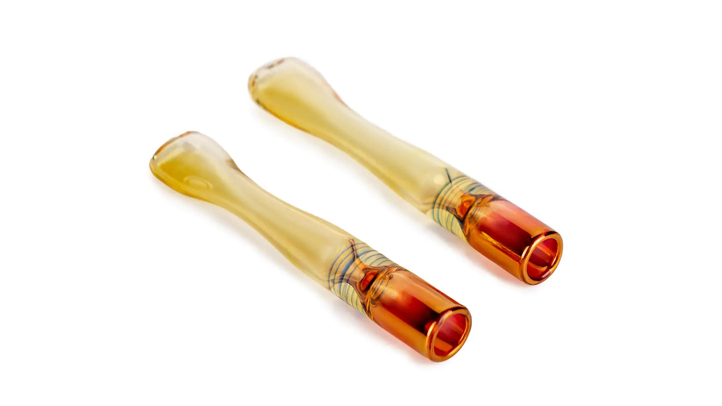 8 cm Glass cigarette holder, Handmade cigarette mouthpiece, Fits Regular cigarettes, Great for Roll-Ups (Set of 2)