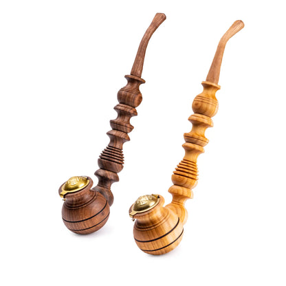 Tobacco Pipes, Set of 2, Churchwarden shape, Collectable Series, Handcrafted from Natural Wood