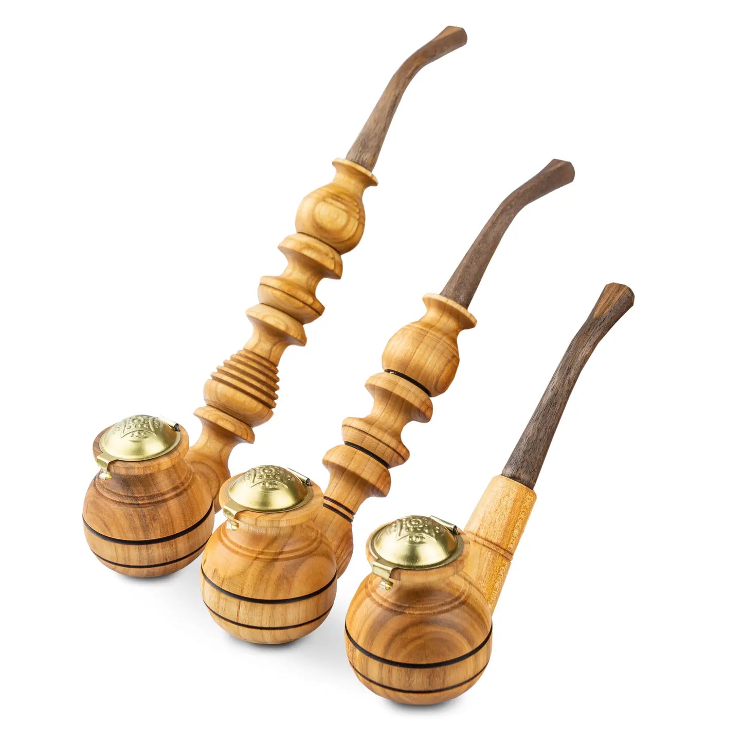 Tobacco Pipes, Set of 3, Classic shape, Handcrafted from Natural Wood