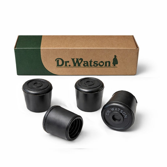 22mm Rubber Ferrules for Walking Sticks, Anti-Slip Cane Tips, Black, Pack of 4