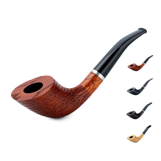 Pipa de tabaco, serie Calabash 20, hecha a mano con madera de roble, se adapta a filtro de 9 mm