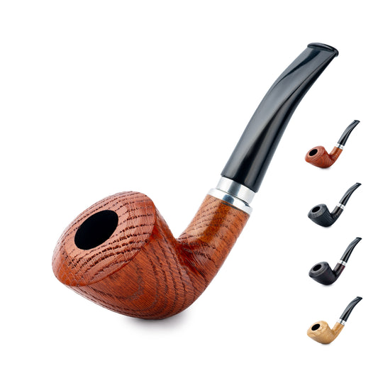 Pipa de tabaco, serie Calabash 21, hecha a mano con madera de roble, se adapta a filtro de 9 mm