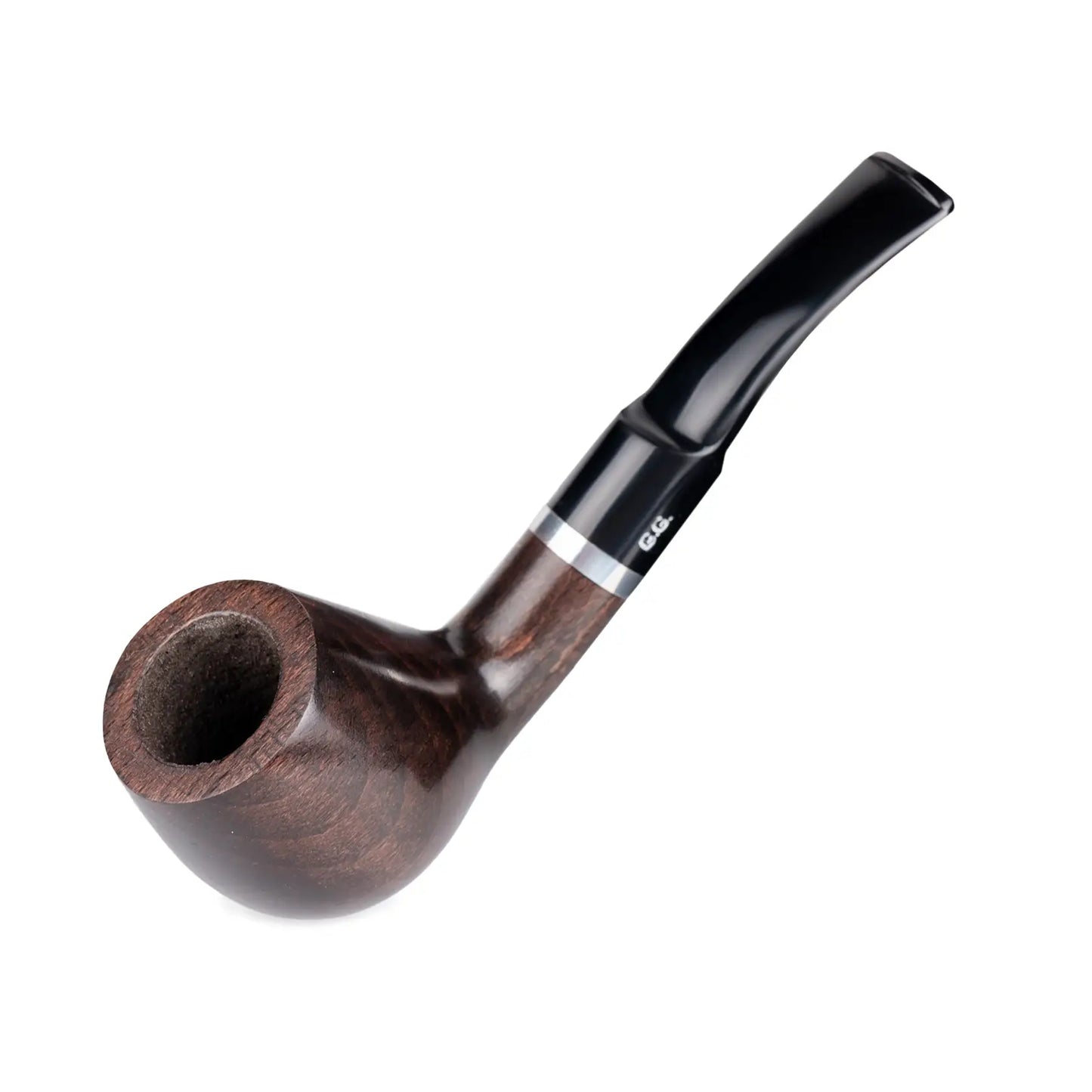 Tobacco Pipe - classic Brandy shape, Metal Condensing Filter