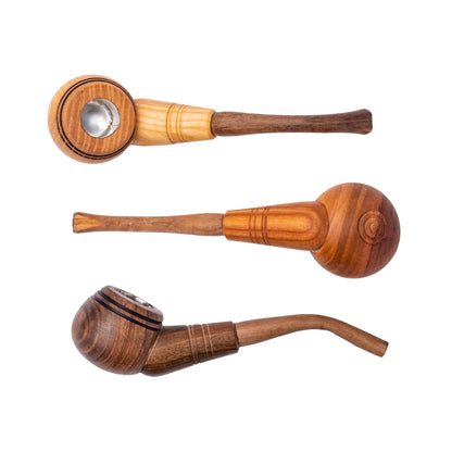 Tobacco Pipes, Set of 3, Classic shape, Handcrafted from Natural Wood