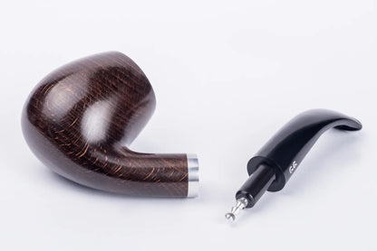 Tobacco Pipe - classic Maigret Smooth, Metal Condensing Filter