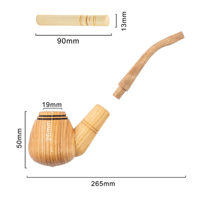 Tobacco Pipes, Set of 3, Classic shape, Handcrafted from Natural Wood