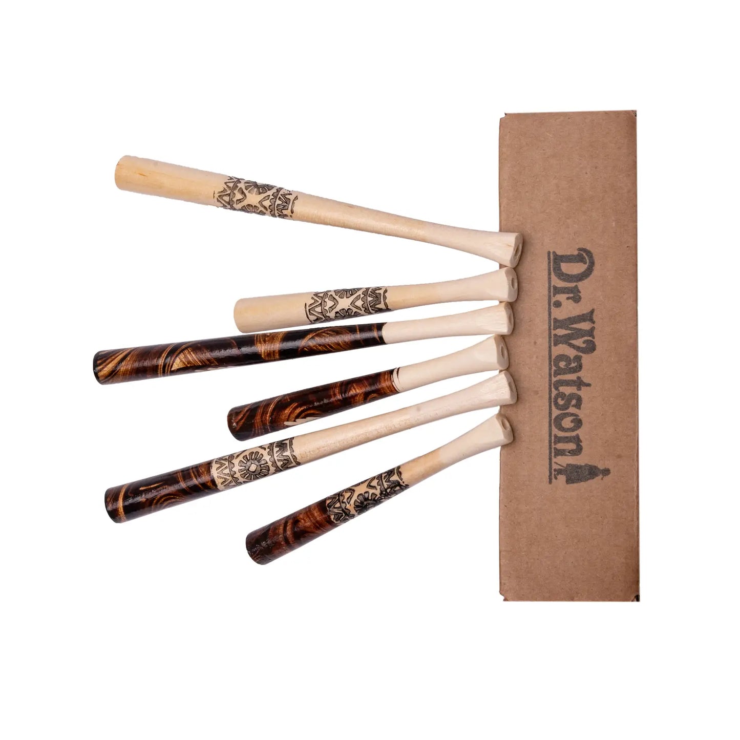 Cigarette Holders, Set of 6, fit Regular size cigarettes, Handcrafted from Natural Wood