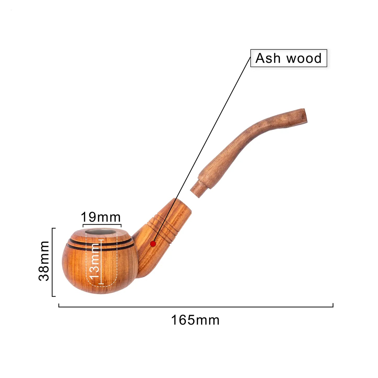 Tobacco Pipes, Set of 3, Classic shape, Handcrafted from Natural Wood