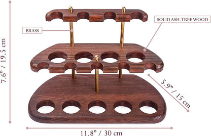 Wooden Tobacco Pipe Stand - ARCH IX - For 9 Tobacco Pipes, Handmade from Solid Wood