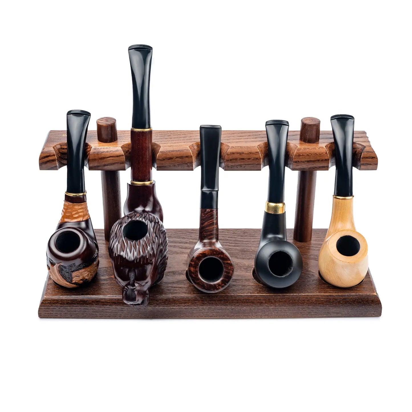 Wooden Tobacco Pipe Stand, For 5 Tobacco Pipes, Handmade from Solid Wood