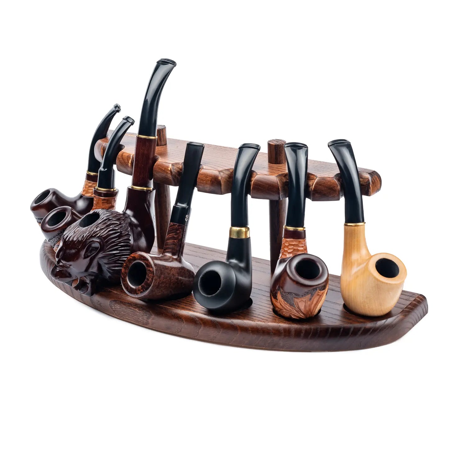 Wooden Tobacco Pipe Stand, For 7 Tobacco Pipes, Handmade from Solid Wood