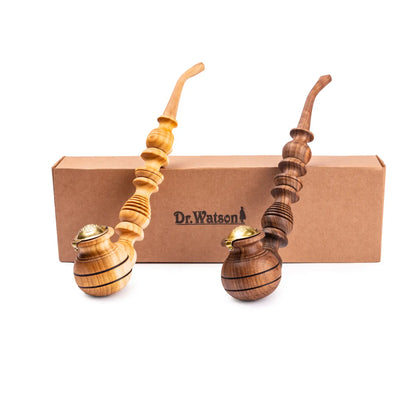 Tobacco Pipes, Set of 2, Churchwarden shape, Collectable Series, Handcrafted from Natural Wood