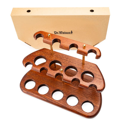 Wooden Tobacco Pipe Stand - ARCH IX - For 9 Tobacco Pipes, Handmade from Solid Wood