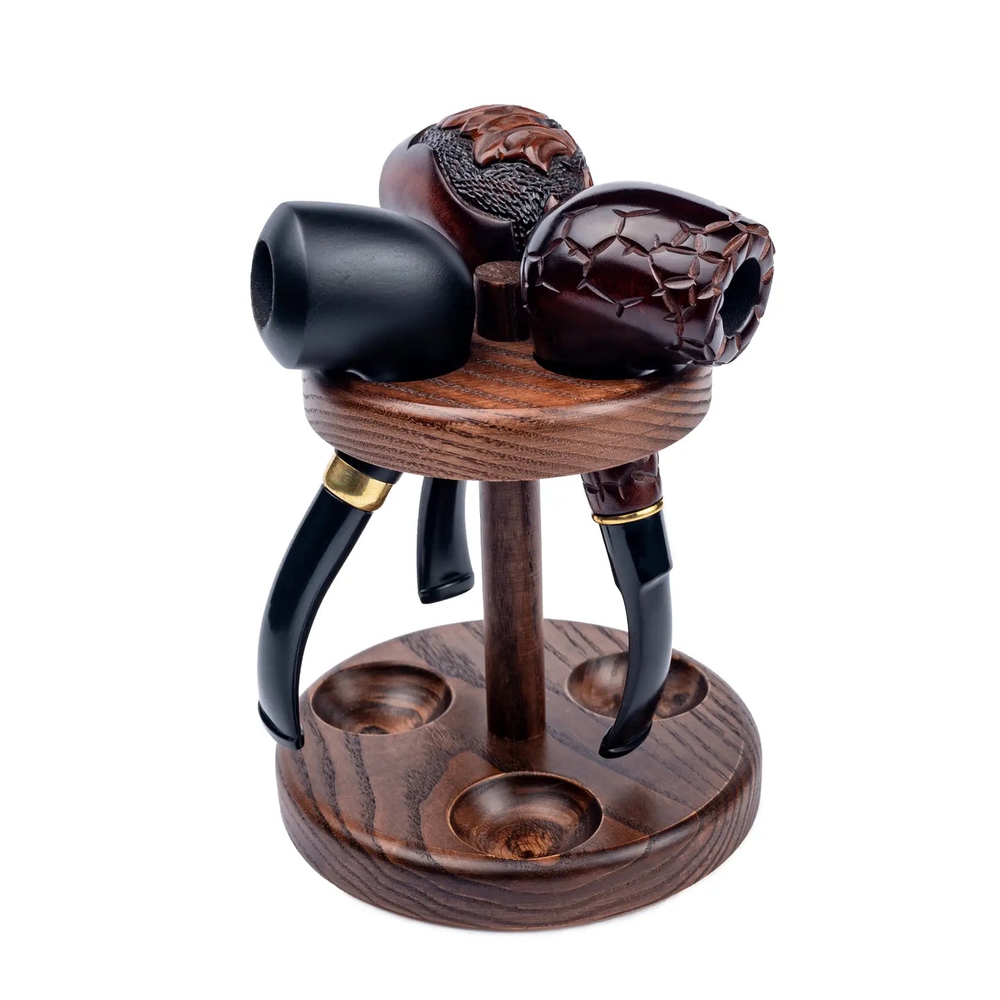 Wooden Tobacco Pipe Stand, For 3 Tobacco Pipes, Handmade from Solid Wood