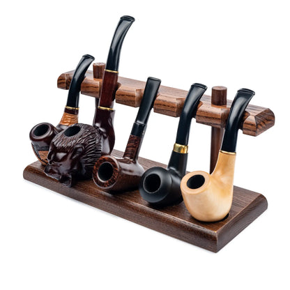 Wooden Tobacco Pipe Stand, For 5 Tobacco Pipes, Handmade from Solid Wood