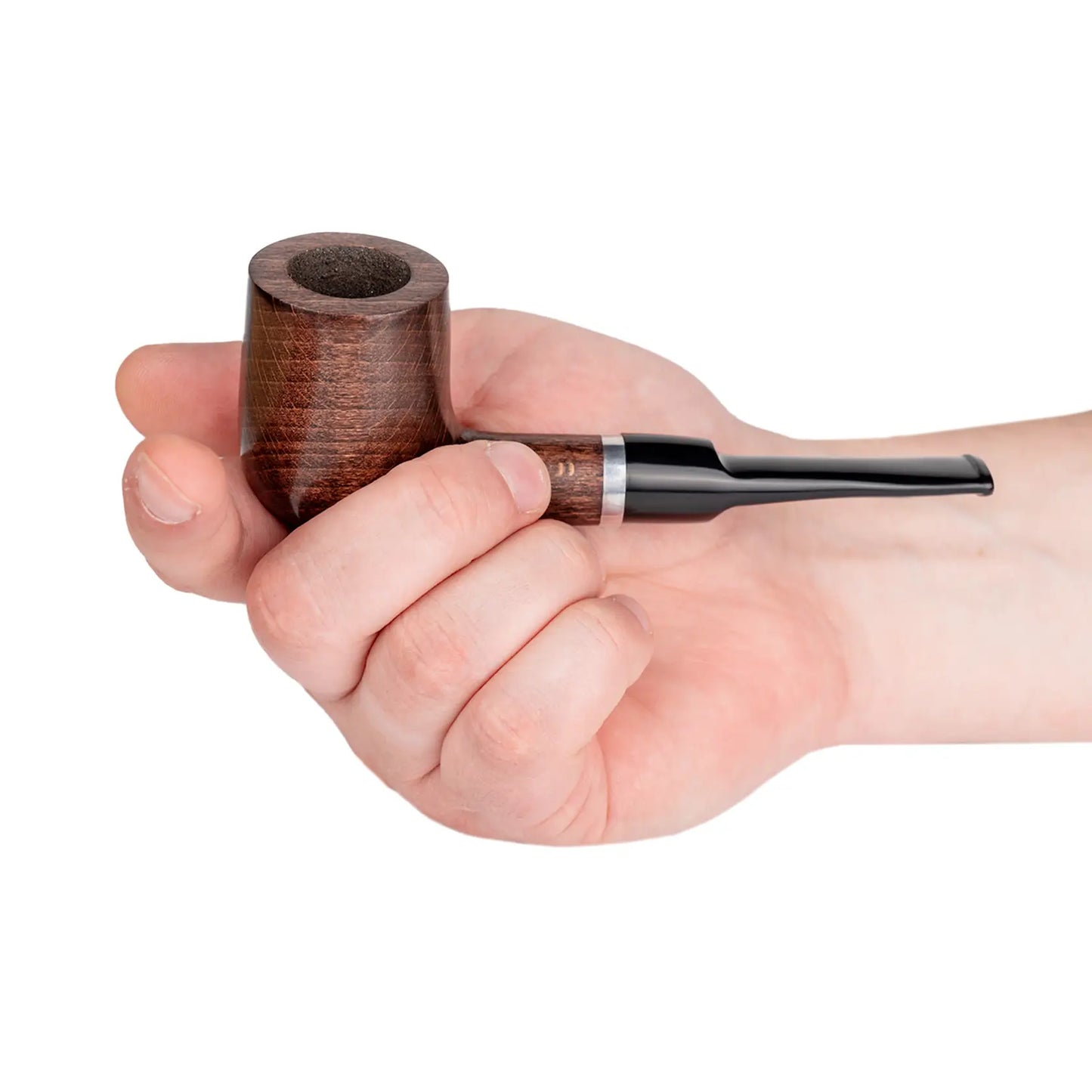 Tobacco Pipe - classic Billiard shape, Metal Condensing Filter