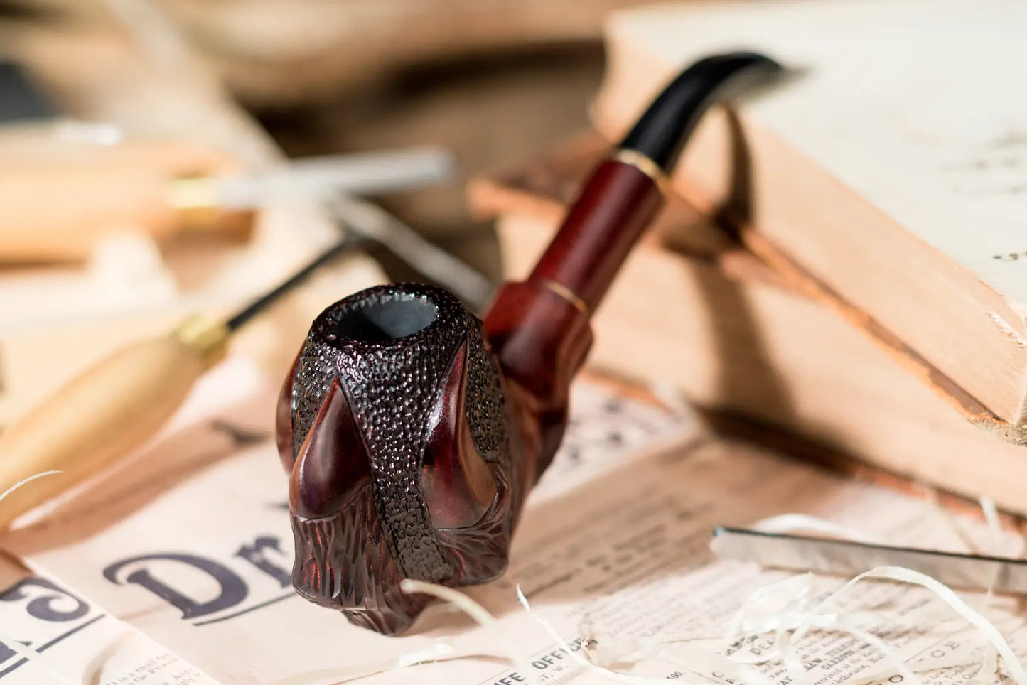 Tobacco Pipe, Collectable Series, Hand Carved from Pear Wood, Fits 9mm Filter (Claw)