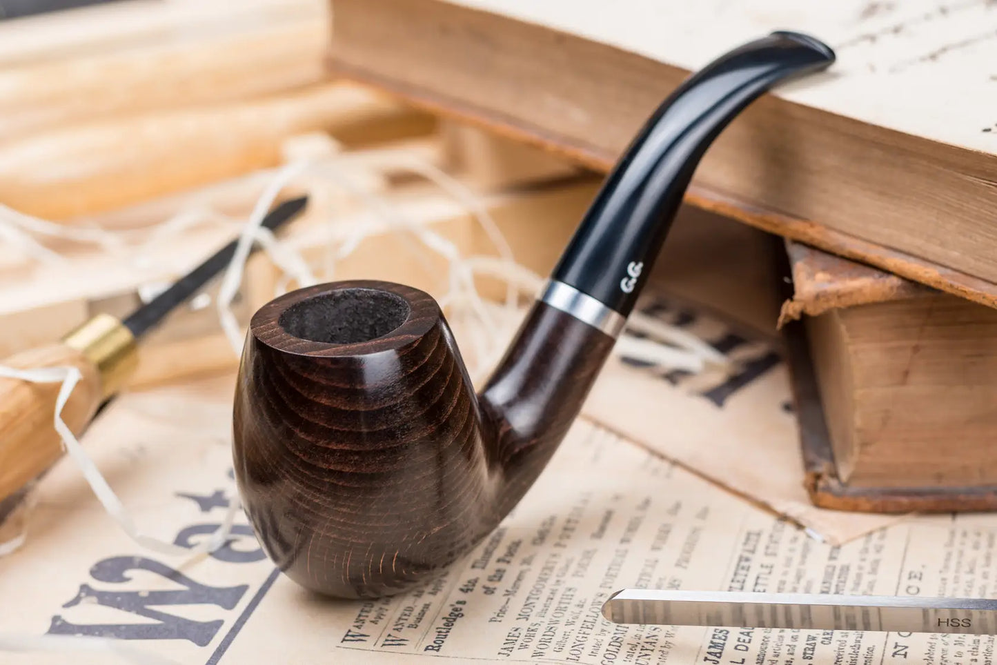 Tobacco Pipe - classic Maigret Smooth, 9 mm Filter