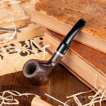 Tobacco Pipe - classic Brandy shape, Metal Condensing Filter