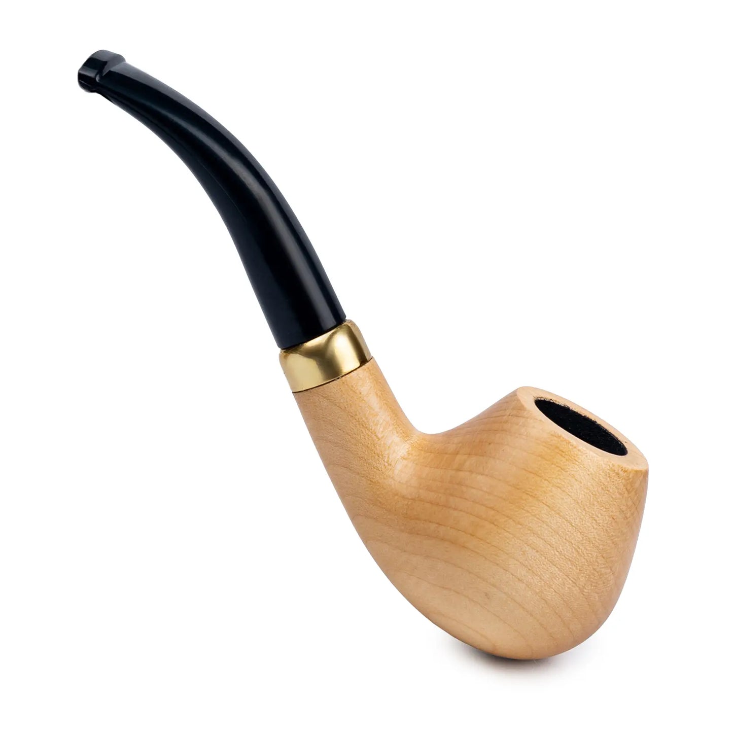 Tobacco Pipe, classic Bent Dublin shape, Handcrafted from Maple Wood, Fits 9mm Filter